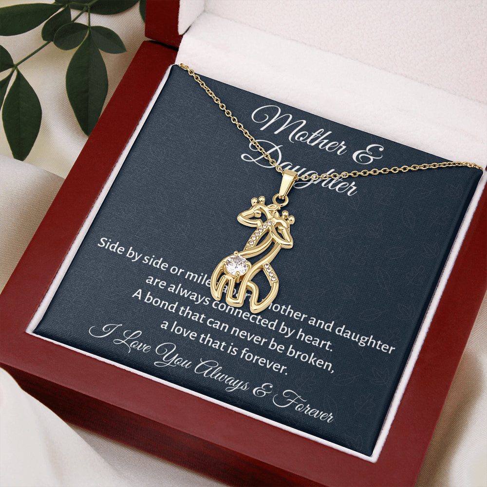 Mother & Daughter Giraffe Necklace Gift, Mom Birthday or Christmas Present from Daughter, Parent Appreciation Gift