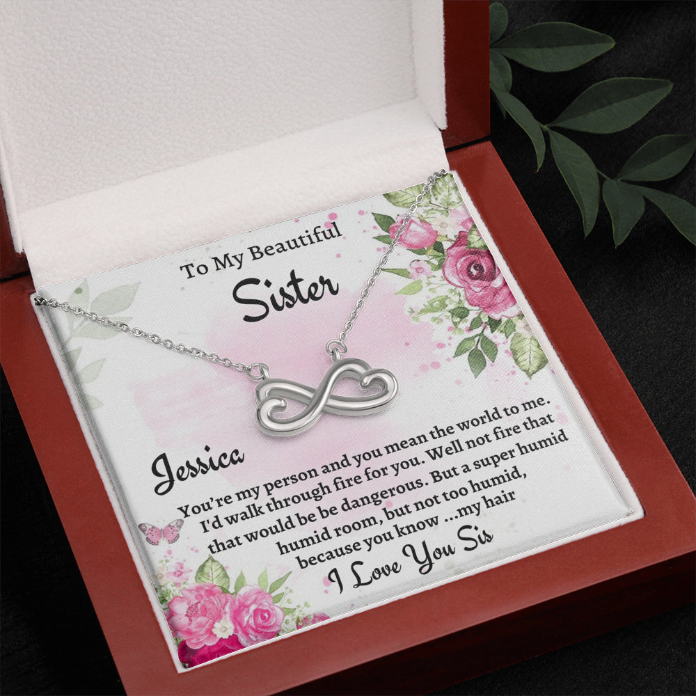 To My Sister Gift, Personalized Infinity Hearts Necklace, Gift For Soul Sister, Birthday Gift For A Sister, Best Friend Christmas Gift