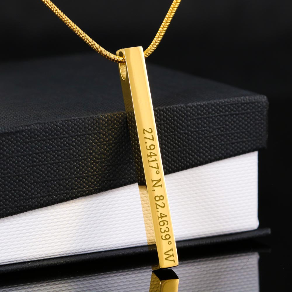 To My Wife Coordinates Vertical Stick Necklace Gift, Personalized Wife Gift On Our First Christmas Together Gift From Husband, Gift For Her