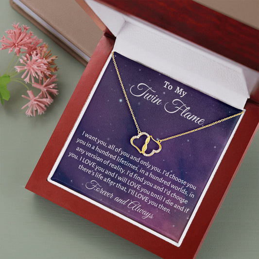 To My Twin Flame Soul Hearts Necklace Gift, For My Girlfriend Soulmate Gift, Twin Flame Jewelry, To My Twin Flame Christmas or Birthday Gift For Her