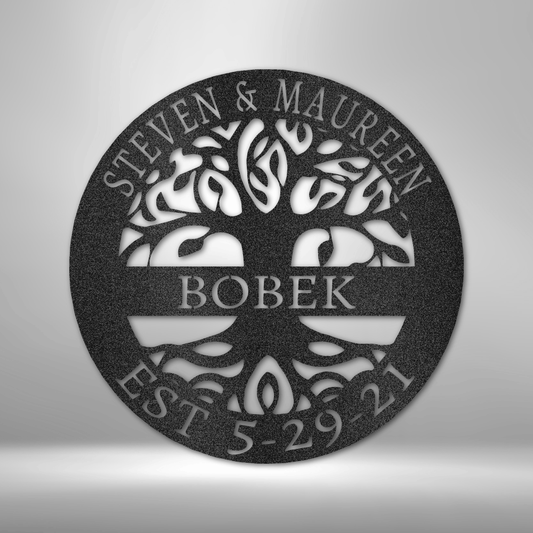 Elaborate Tree of Life Metal Wall Art, Custom Family Name Metal Signs, Tree of Life Décor, Housewarming Gift, Monogram Wall Décor, Personalized Anniversary Gift