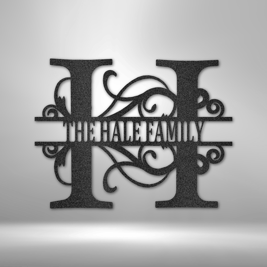 Custom Family Name Metal Signs, Split Letter Metal Wall Art, Housewarming Gift, Monogram Wall Décor, Personalized Anniversary Gift, Wedding Gift, Last Name Décor
