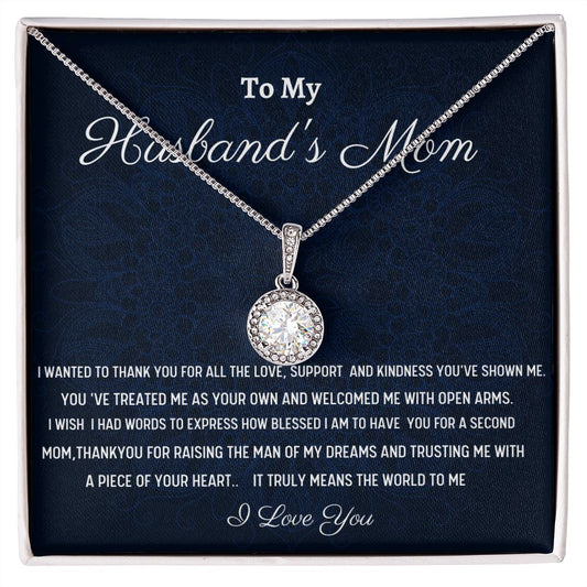To My Husband's Mom Eternal Hope Necklace, Birthday Gift For Husband's Mom, Meaningful Gift, Retirement Gift For Her, Wedding Anniversary Gift, From Daughter-In-Law.