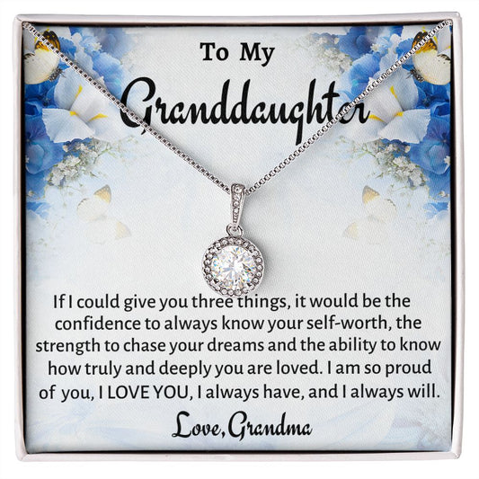 To My Granddaughter Eternal Hope Necklace, Birthday Gift For Her, Grandmother To Granddaughter Gift, Graduation Jewelry Gift.