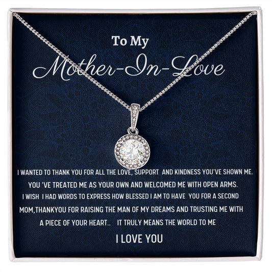 To My Mother-In-Love Eternal Hope Necklace, Birthday Gift For Mother-In-Love, Husband's Mom Gift, Wedding Anniversary Gift, Women Gift, Meaningful Gift,  Retirement Gift From Daughter In Law.