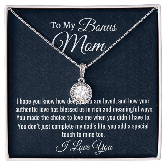 To My Amazing Bonus Mom, Eternal Hope Necklace, Mother In Law Gift, Stepmom Gift, Christmas Gift, Birthday Gift, From  Stepdaughter.