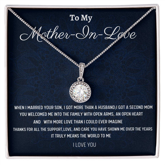 To My Mother-In-Love Eternal Hope Necklace, Birthday Gift For My Mother-In-Love, Birthday Gift For Husband's Mom, Mothers Day Gift, Wedding Anniversary Gift, From Daughter-In-Love.