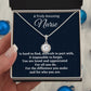 To A Truly Amazing Nurse, Eternal Hope Necklace, Appreciation Gift For Nurse Mom, Mothers Day Gift, Christmas Gift, Women Jewelry, From Proud Son.