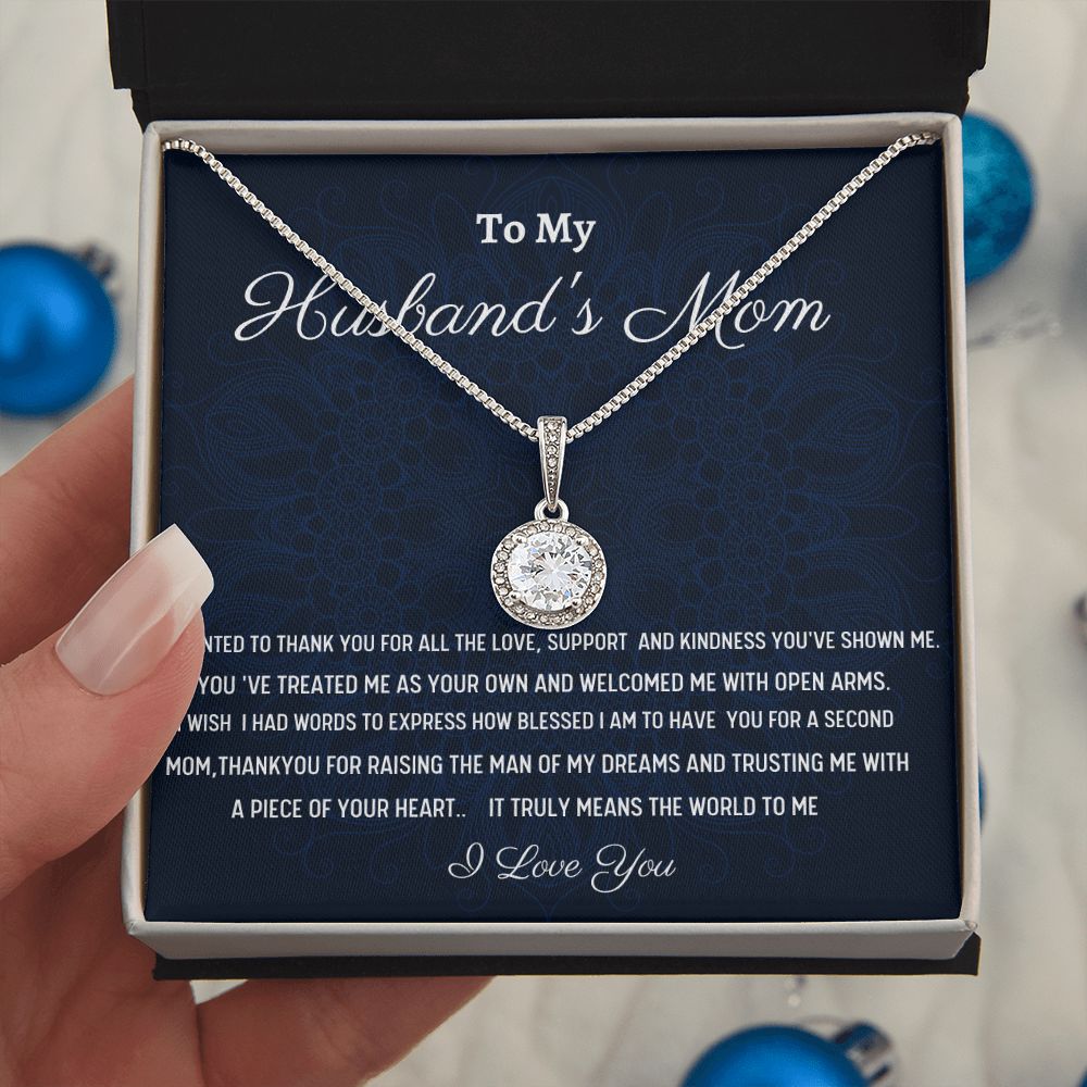 To My Husband's Mom Eternal Hope Necklace, Birthday Gift For Husband's Mom, Meaningful Gift, Retirement Gift For Her, Wedding Anniversary Gift, From Daughter-In-Law.
