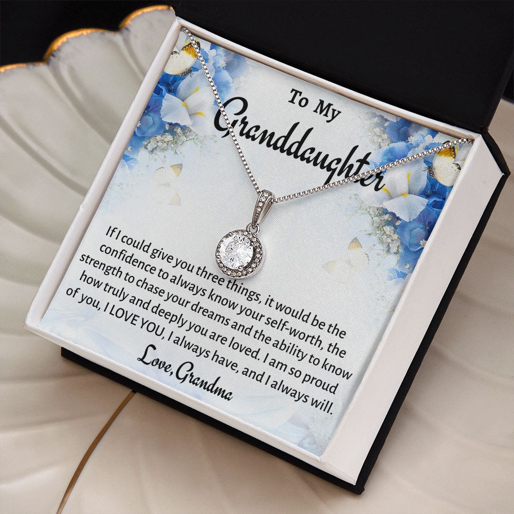 To My Granddaughter Eternal Hope Necklace, Birthday Gift For Her, Grandmother To Granddaughter Gift, Graduation Jewelry Gift.