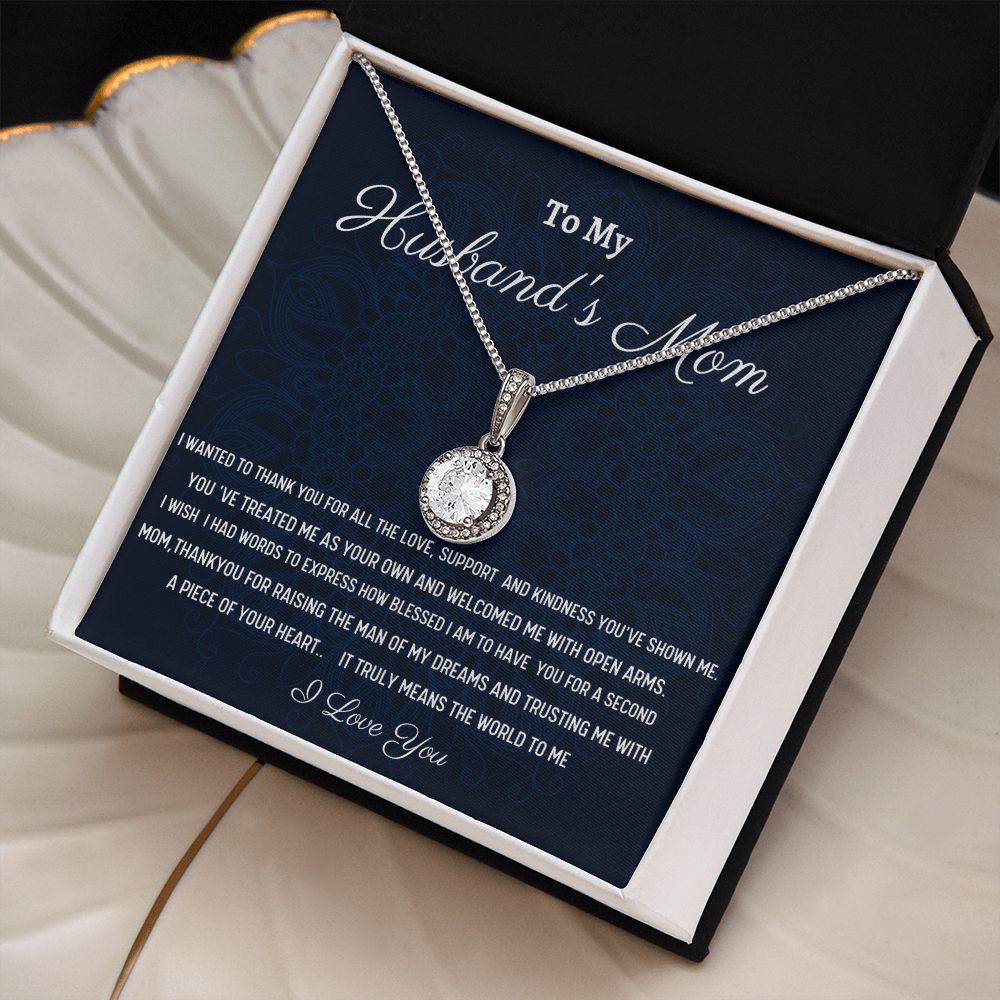 To My Husband's Mom Eternal Hope Necklace, Birthday Gift For Husband's Mom, Meaningful Gift, Retirement Gift For Her, Wedding Anniversary Gift, From Daughter-In-Law.