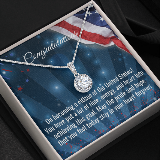 New US Citizen Gift, Eternal Hope Necklace, American Naturalization Ceremony Gift, American Immigrant Citizenship Gift, Jewelry Gift For Her