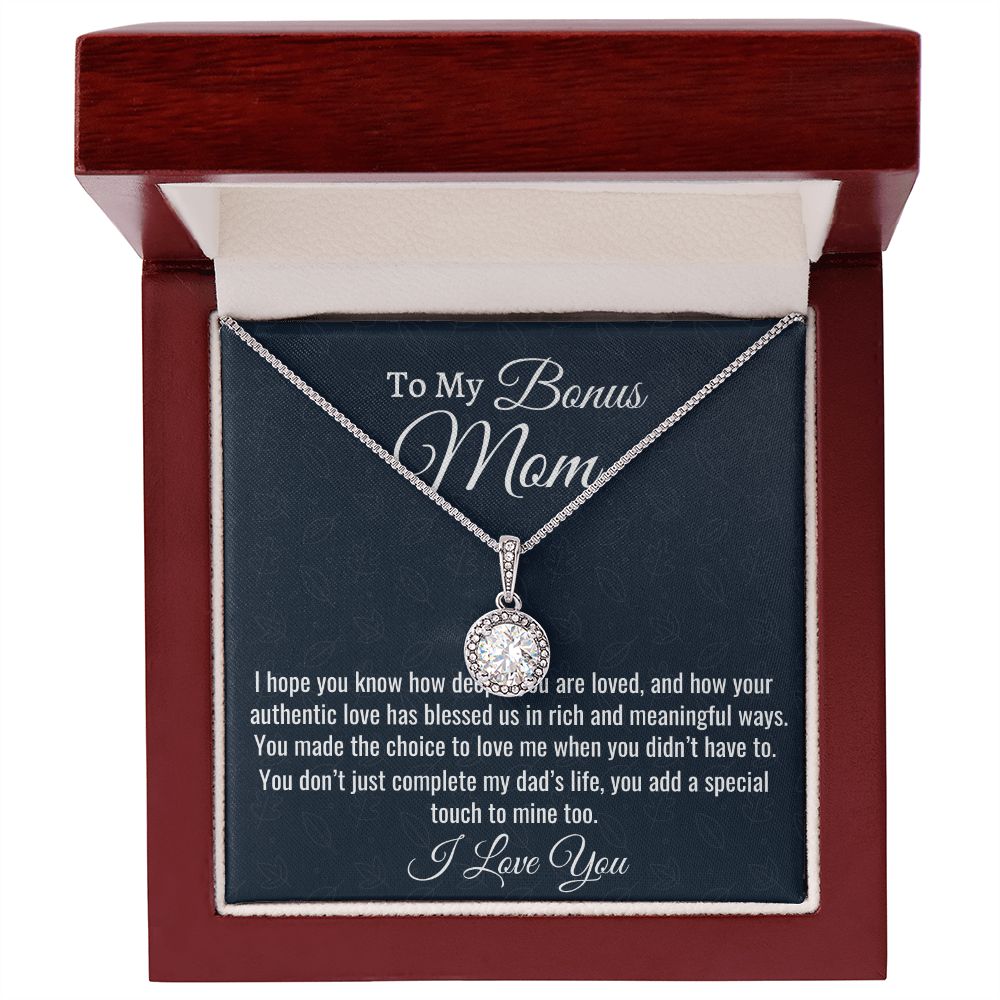 To My Amazing Bonus Mom, Eternal Hope Necklace, Mother In Law Gift, Stepmom Gift, Christmas Gift, Birthday Gift, From  Stepdaughter.