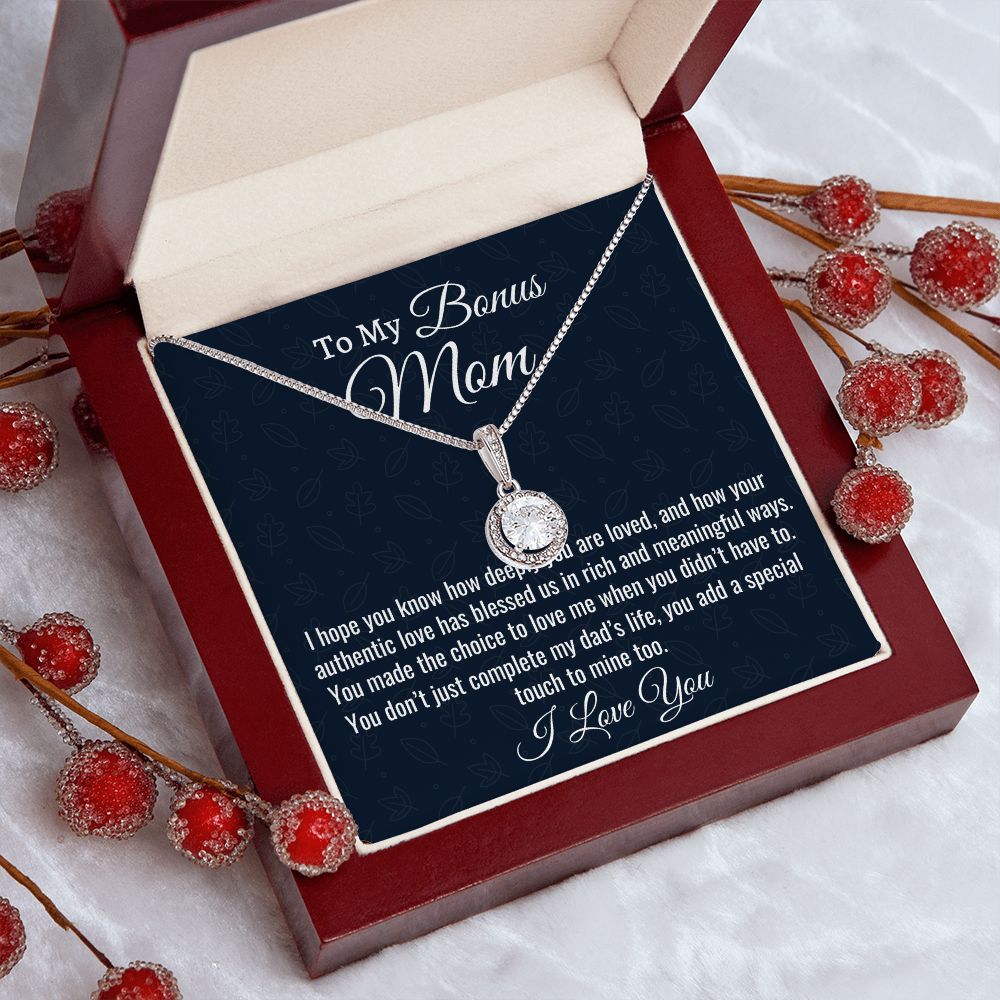 To My Amazing Bonus Mom, Eternal Hope Necklace, Mother In Law Gift