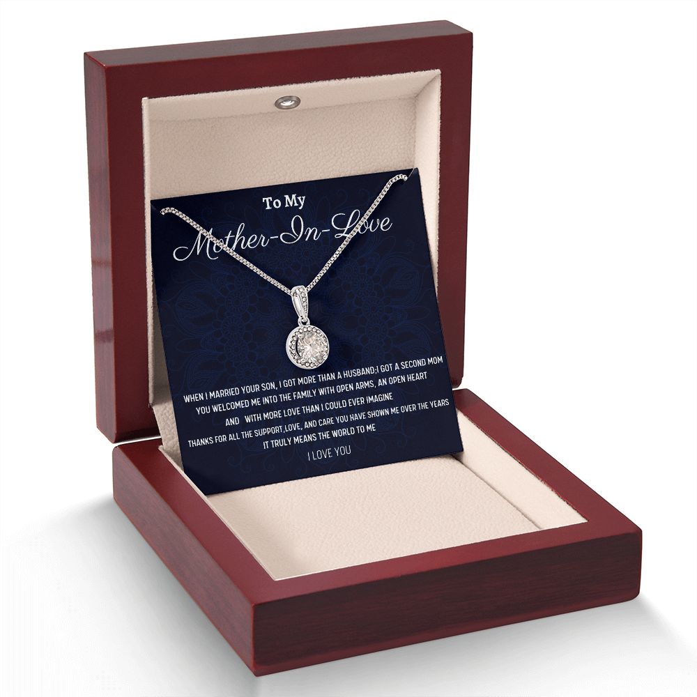 To My Mother-In-Love Eternal Hope Necklace, Birthday Gift For My Mother-In-Love, Birthday Gift For Husband's Mom, Mothers Day Gift, Wedding Anniversary Gift, From Daughter-In-Love.