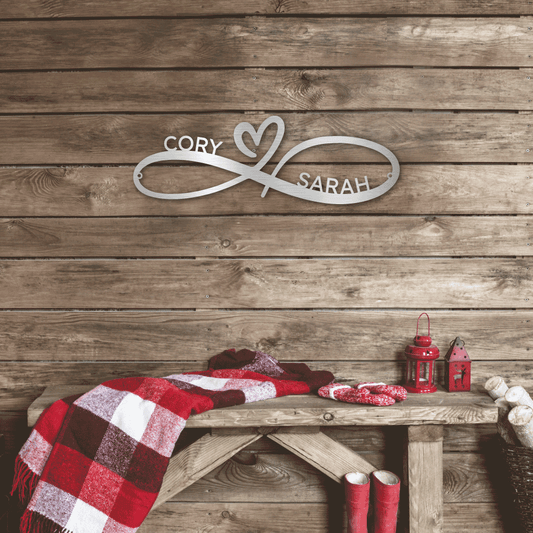 Infinity Couples Monogram, Custom Metal Signs, Metal Wall Art, Monogram Wall Décor, Personalized Valentine’s Gift, Name Metal Signs