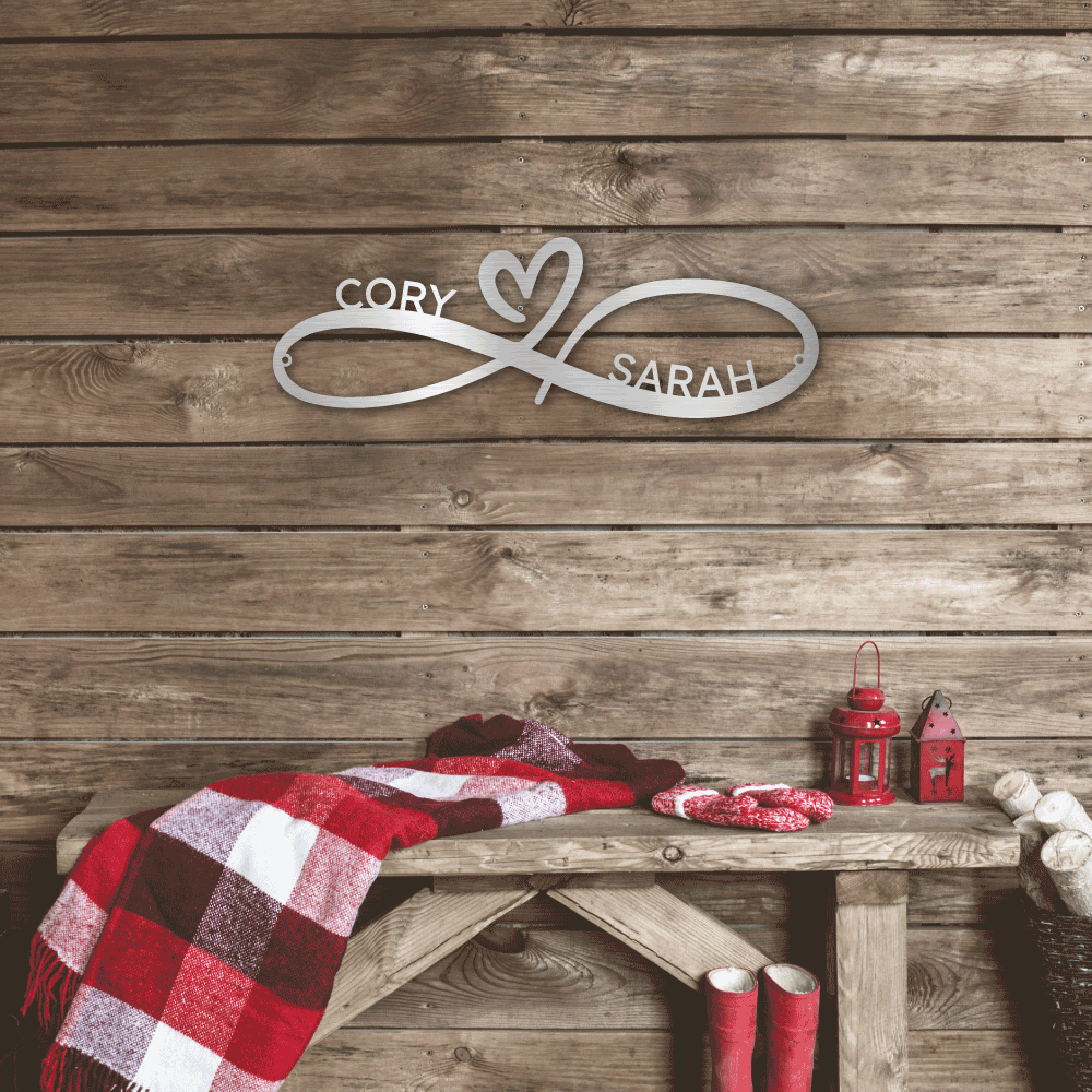 Infinity Couples Monogram, Personalized Engagement Party Gift, Custom Metal Signs, Metal Wall Art, Monogram Wall Décor, Valentine’s or Christmas Gift