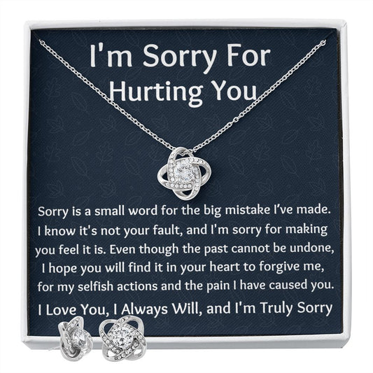 I'm Sorry Love Knot and Earrings
