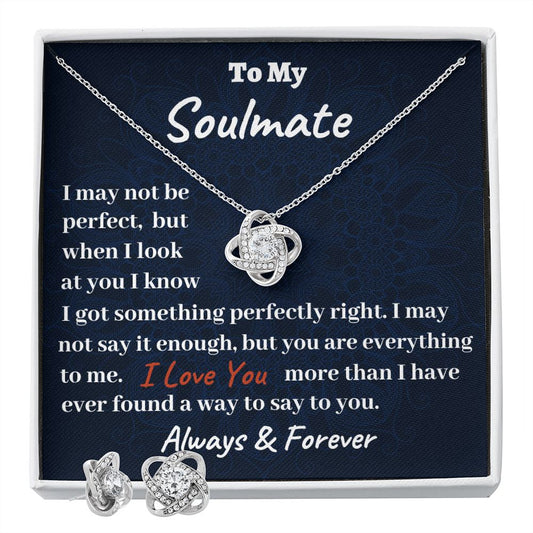 I May Not Be Perfect Love Knot Gift and Earrings