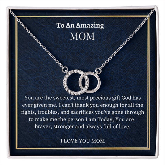 To My Amazing Mom Perfect Pair Necklace, Happy Mother's Day Gift For An Amazing Mom, Unique Mother's Day Gift, Birthday Gift From Daughter Or Son.