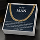 To My Man Cuban Link Chain, Birthday or Anniversary Gift for Him, Christmas Gift, Gift For Him