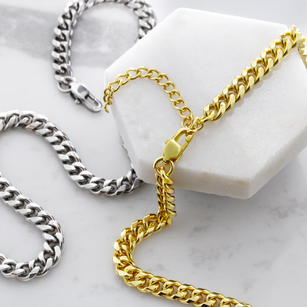 To My Man Cuban Link Chain, Birthday or Anniversary Gift for Him, Christmas Gift, Gift For Him