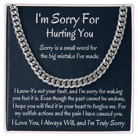 I'm Sorry Gift For Him Cuban Chain Link