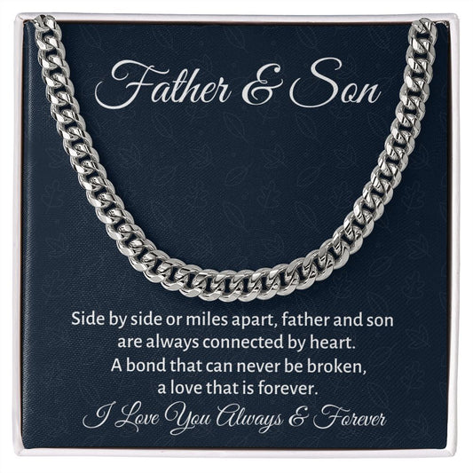Father And Son Gift, Cuban Link Chain, Men's Chain Necklace, Birthday Gift or Christmas Gift, Graduation Gift for Son.