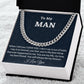 To My Man Cuban Link Chain, Birthday or Anniversary Gift for Him, Christmas Gift, Gift For Him