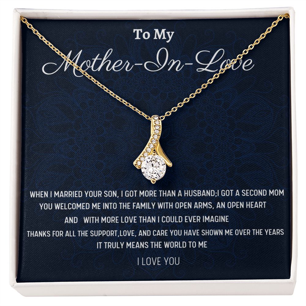 To My Mother-In-Love Alluring Beauty Necklace, Birthday Gift For My Mother-In-Love, Birthday Gift For Husband's Mom, Mothers Day Gift, From Daughter-In-Love.