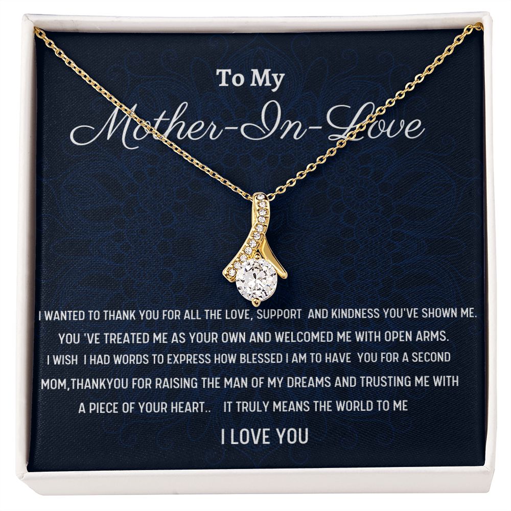 To My Mother In Love Alluring Beauty Necklace, Birthday Gift For Mother In Love, Husband's Mom Gift, Wedding Anniversary Gift, Women Gift, Meaningful Gift,  Retirement Gift From Daughter In Law.