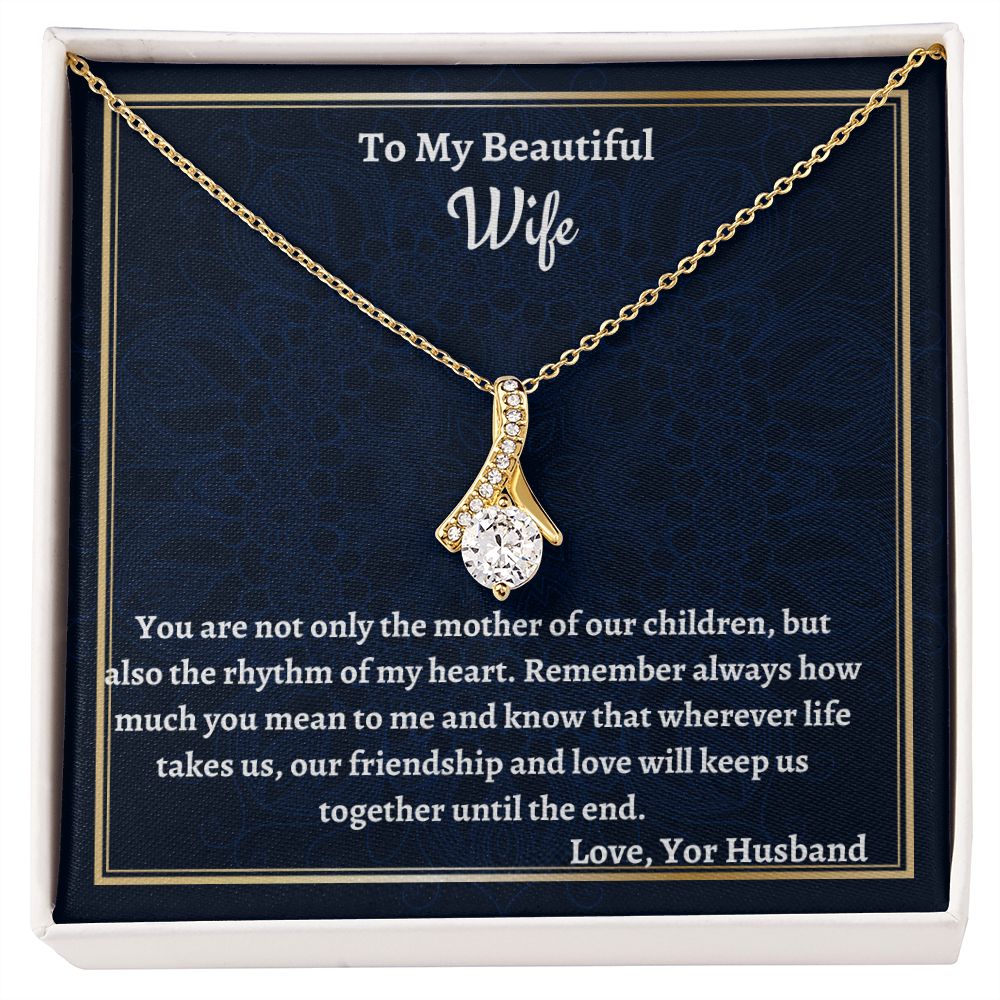 To My Beautiful Wife Alluring Beauty Necklace, Anniversary Gift For Her, Husband To Wife Gift, Valentine Jewelry Gift For Her, I Love You