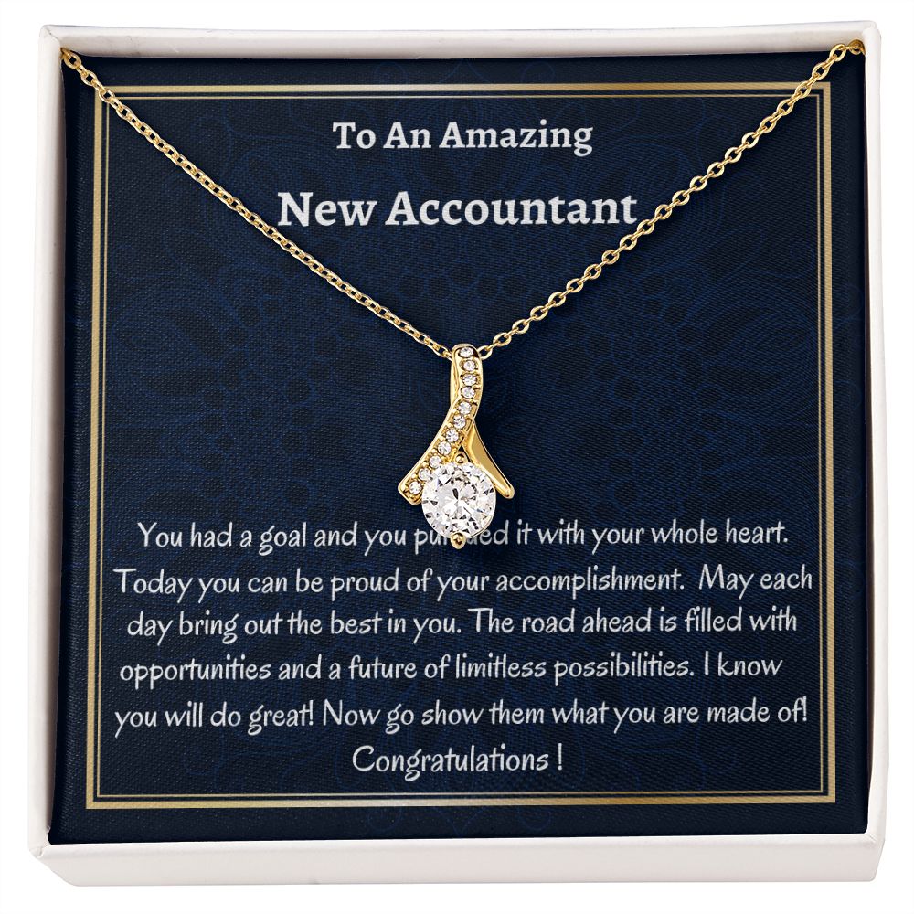 To An Amazing New Accountant Alluring Beauty Necklace, Graduation Gift, New Accountant Congratulations Gift. Women Jewelry