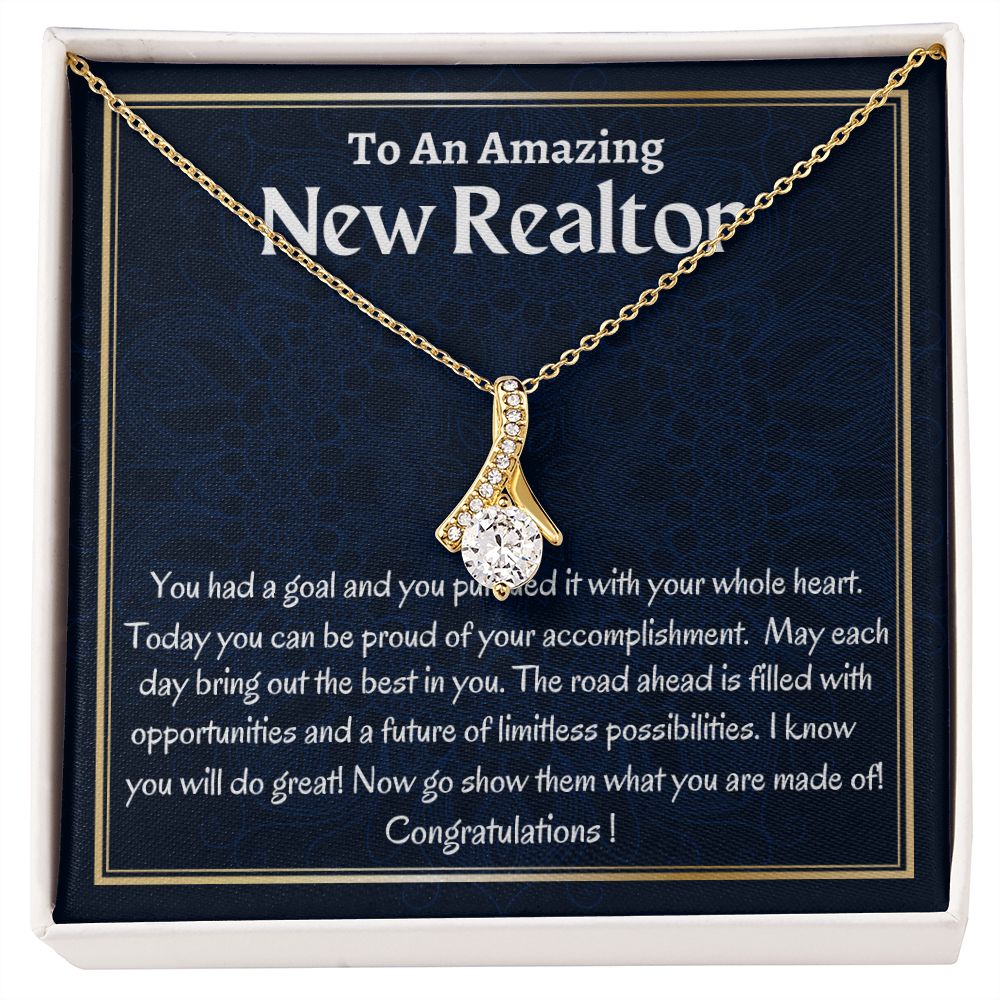 To An Amazing New Realtor Alluring Beauty Necklace, New Realtor Congratulations Gift, Jewelry Gift For Amazing New Realtor, Meaningful Gift For Her.