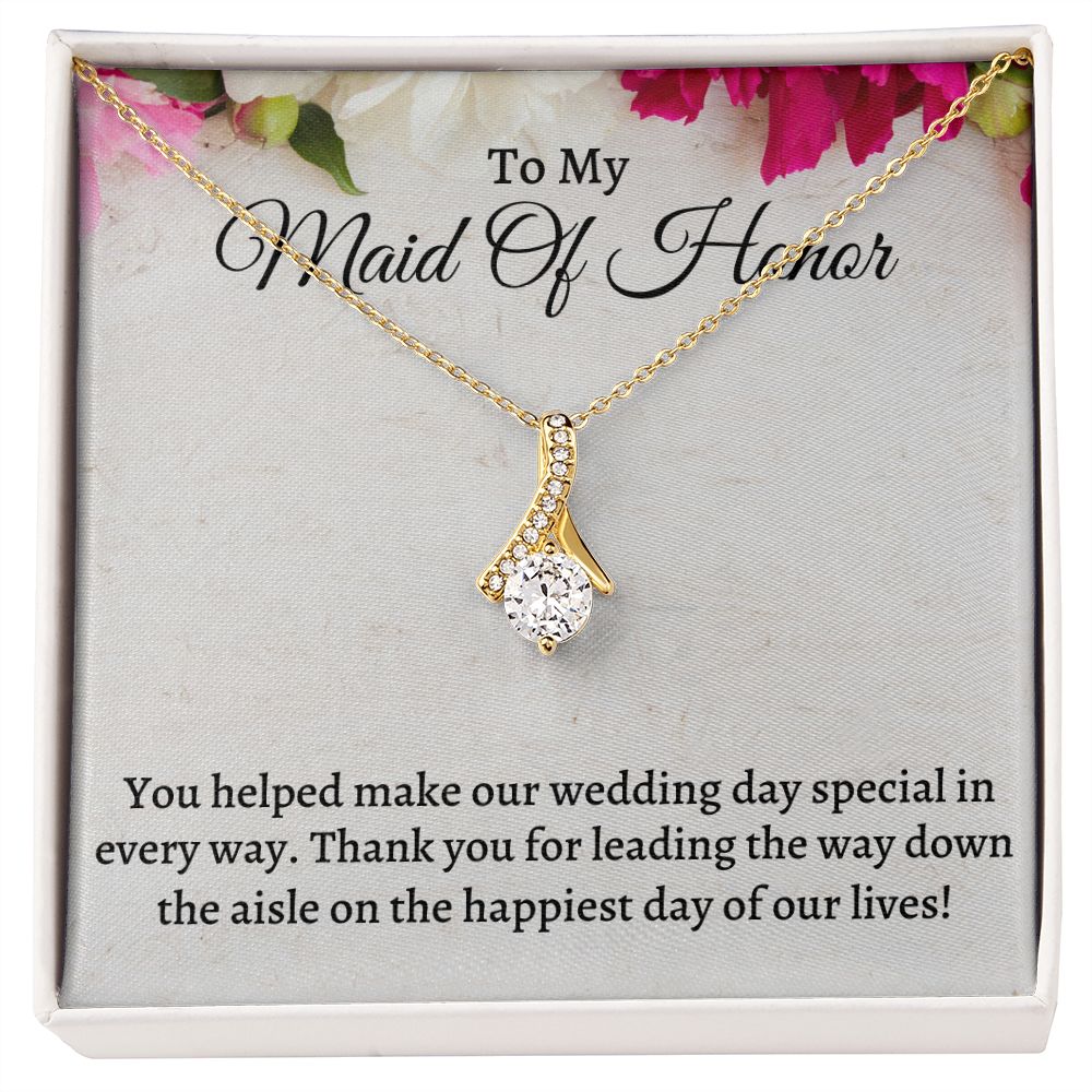 To My Maid Of Honor Alluring Beauty Necklace, Wedding Anniversary Gift, Meaningful Gift, Birthday Gift For Her, Appreciation Gift.