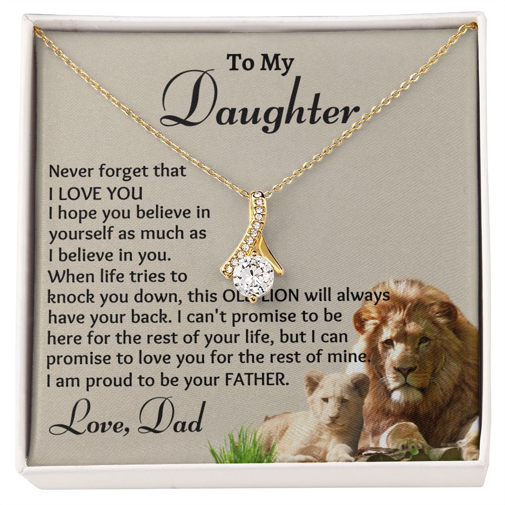 To My Daughter, Alluring Beauty Necklace, Birthday Gift, Christmas Gift For Lovely Daughter, Dad To Daughter Gift, Appreciation Gift.