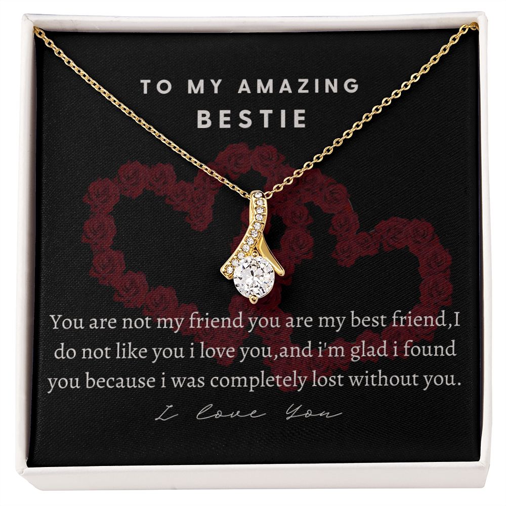 To My Amazing Bestie Alluring Beauty  Necklace, Birthday Gift For An Amazing Bestie, Appreciation Gift, From Bestfriend, I Love You Bestie.