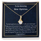To An Amazing New Optician Alluring Beauty Necklace, New Optician Gift, Med School Grad, Meaningful Gift,  Women Jewelry