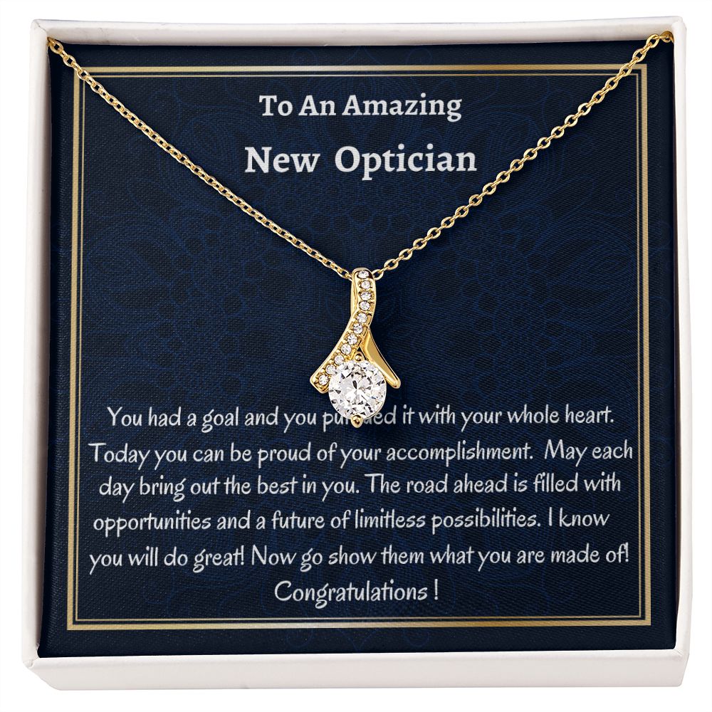 To An Amazing New Optician Alluring Beauty Necklace, New Optician Gift, Med School Grad, Meaningful Gift,  Women Jewelry