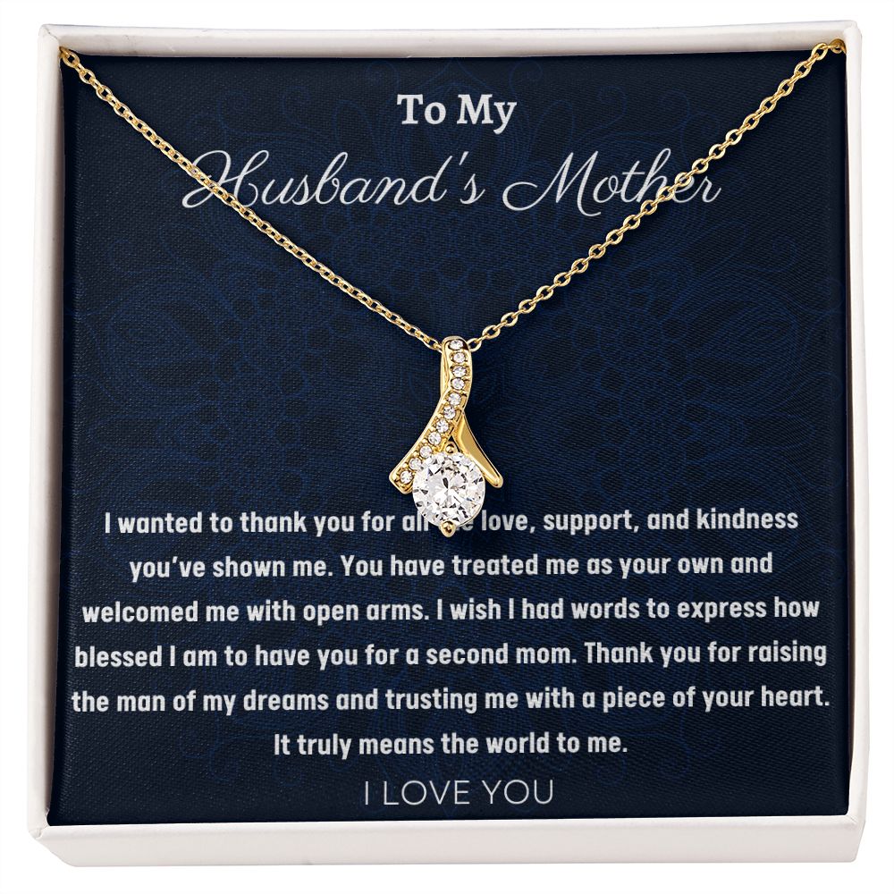 To My Husband's Mother Alluring Beauty Hearts Necklace, Birthday Gift For Husband's Mother, Wedding Anniversary Gift, Mother's Day Gift, Appreciation Gift, Women Jewelry Gift.