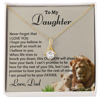 To My Daughter, Alluring Beauty Necklace, Birthday  Gift, Christmas Gift For Lovely Daughter, Dad To Daughter Gift, Appreciation Jewelry.