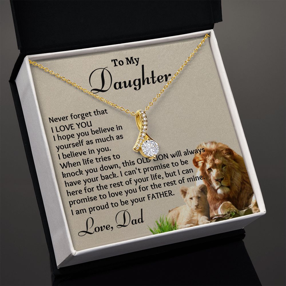 To My Daughter, Alluring Beauty Necklace, Birthday Gift, Christmas Gift For Lovely Daughter, Dad To Daughter Gift, Appreciation Gift.