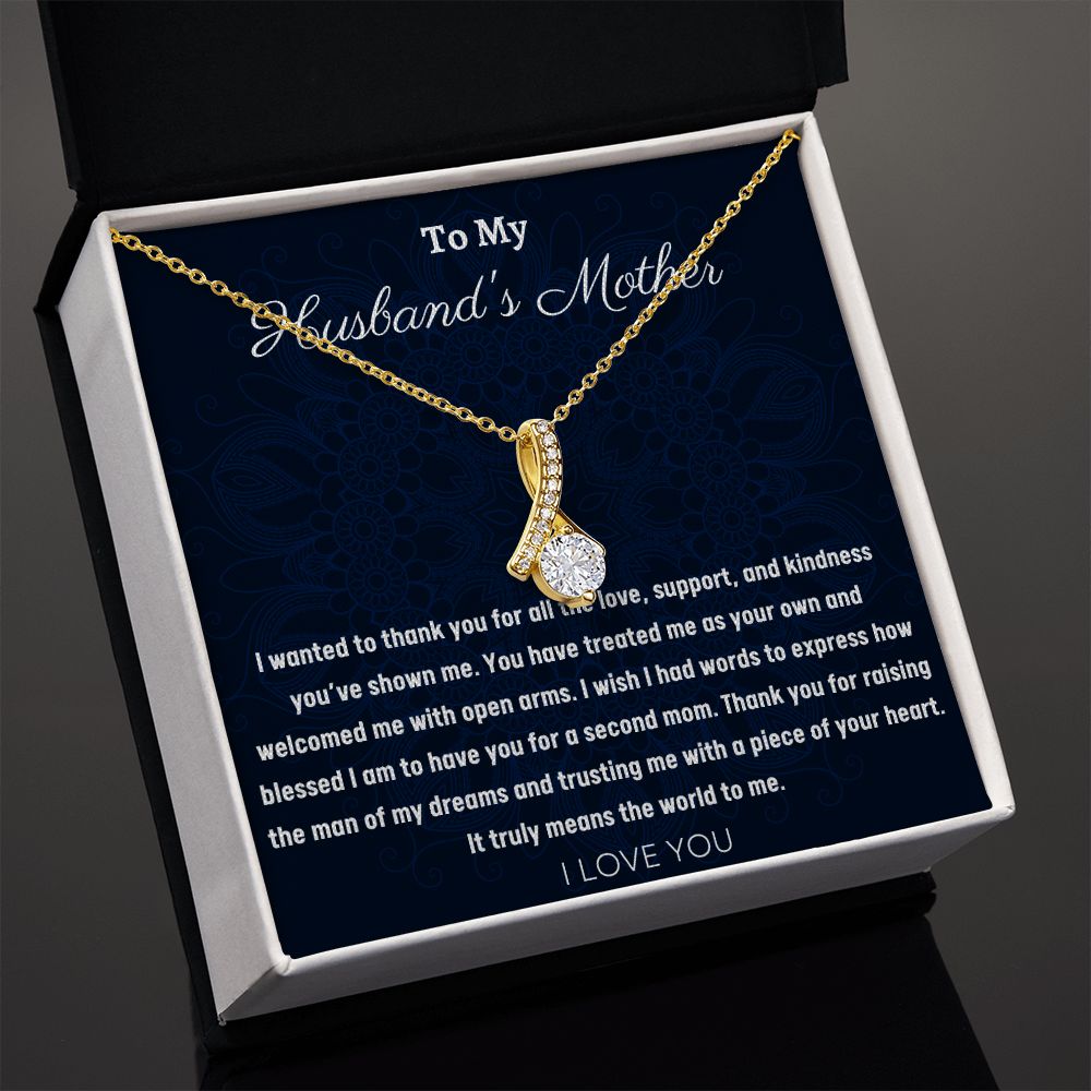 To My Husband's Mother Alluring Beauty Hearts Necklace, Birthday Gift For Husband's Mother, Wedding Anniversary Gift, Mother's Day Gift, Appreciation Gift, Women Jewelry Gift.