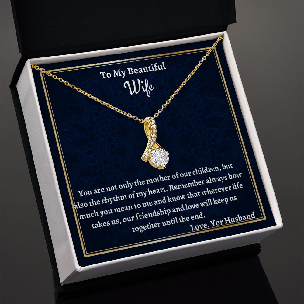 To My Beautiful Wife Alluring Beauty Necklace, Anniversary Gift For Her, Husband To Wife Gift, Valentine Jewelry Gift For Her, I Love You