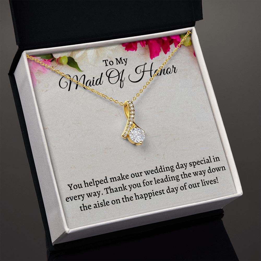To My Maid Of Honor Alluring Beauty Necklace, Wedding Anniversary Gift, Meaningful Gift, Birthday Gift For Her, Appreciation Gift.