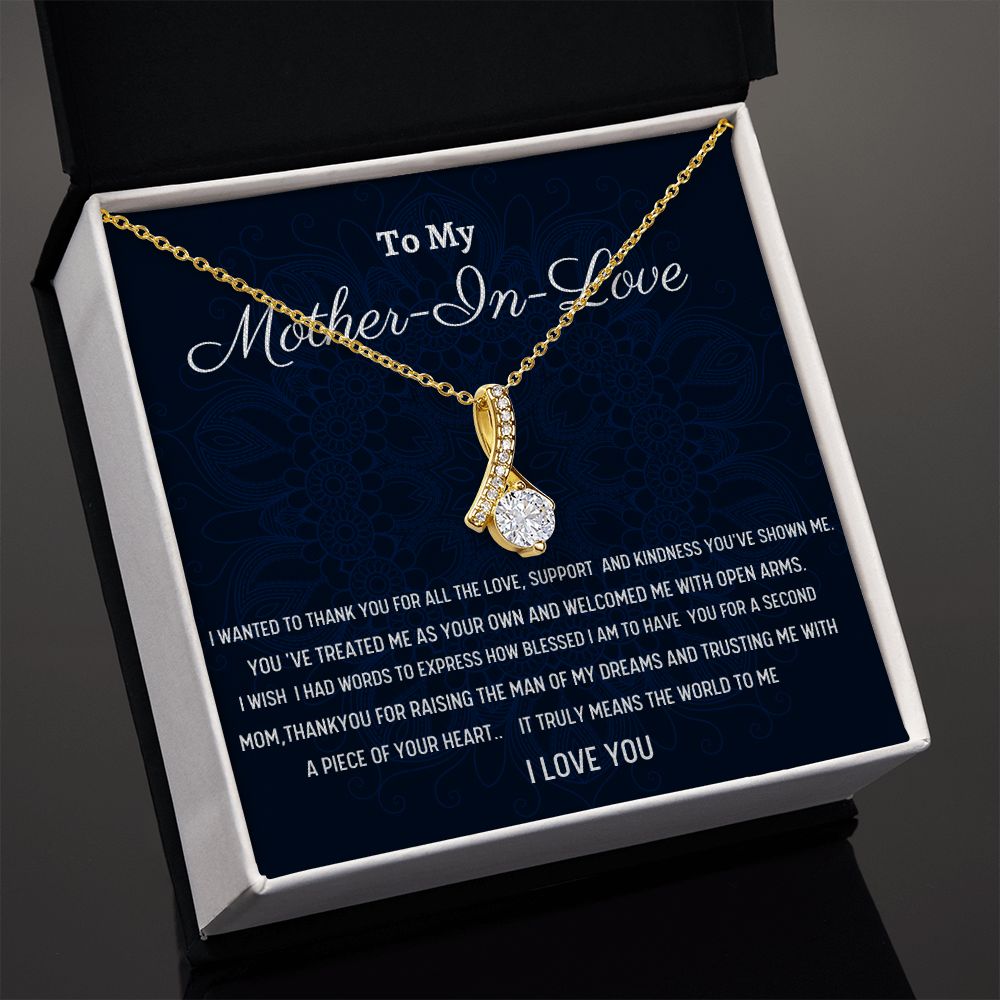 To My Mother In Love Alluring Beauty Necklace, Birthday Gift For Mother In Love, Husband's Mom Gift, Wedding Anniversary Gift, Women Gift, Meaningful Gift,  Retirement Gift From Daughter In Law.