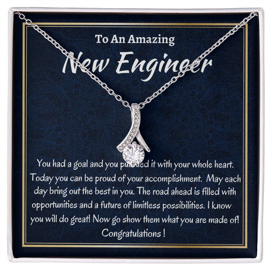 To An Amazing New Engineer Alluring Beauty Necklace, Future Engineer Graduation Gift, Graduation Gift For New Engineer, Congratulations Jewelry.