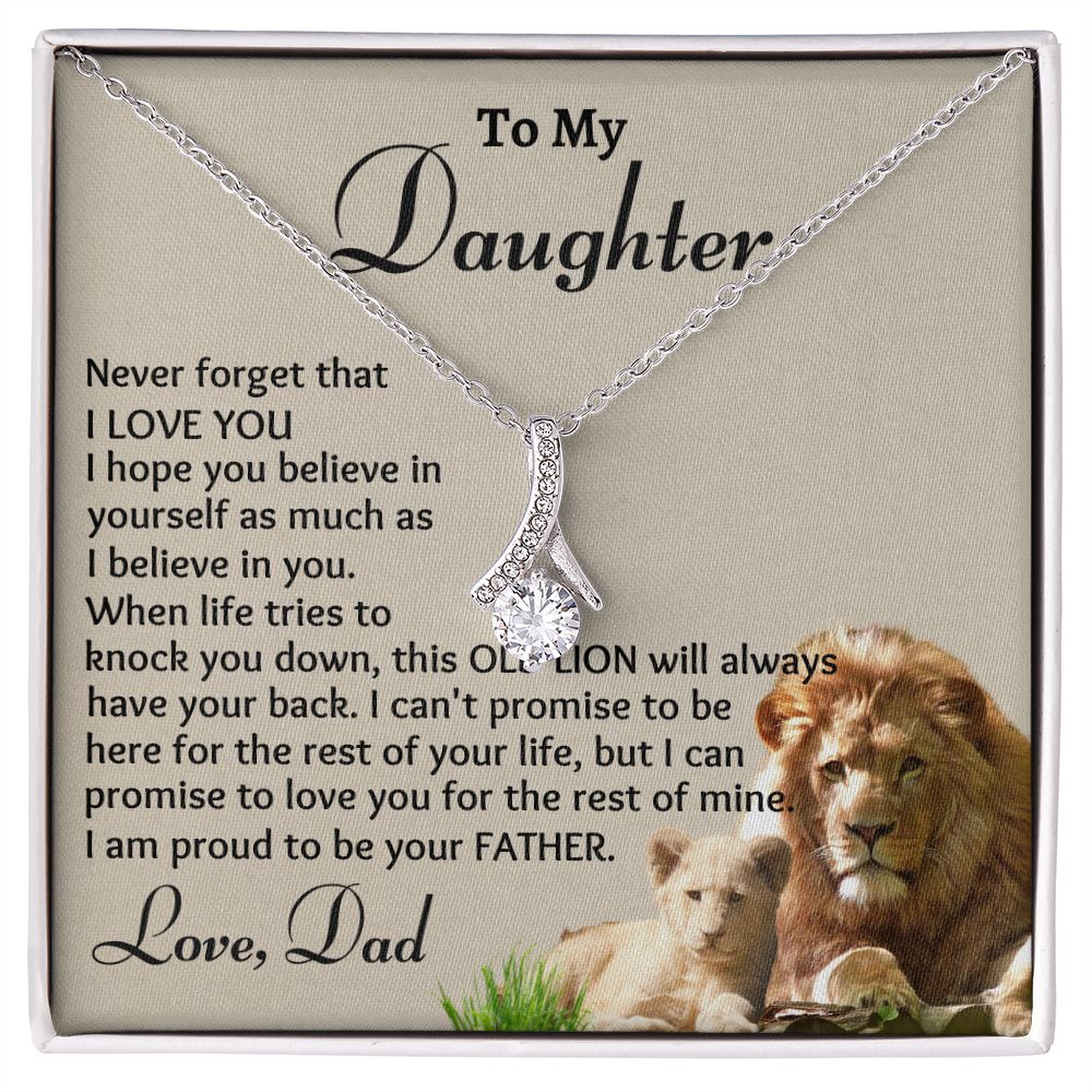 To My Daughter, Alluring Beauty Necklace, Birthday Gift, Christmas Gift For Lovely Daughter, Dad To Daughter Gift, Appreciation Gift.