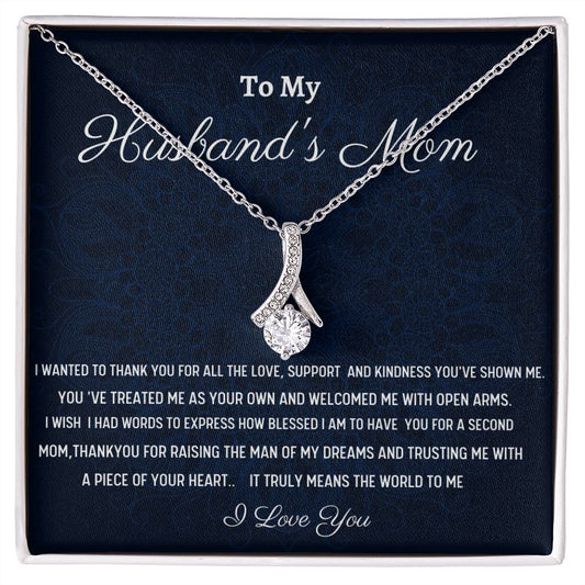 To My Husband's Mom Alluring Beauty Necklace, Birthday Gift For Husband's Mom, Meaningful Gift, Retirement Gift For Her, Wedding Anniversary Gift, From Daughter-In-Law.