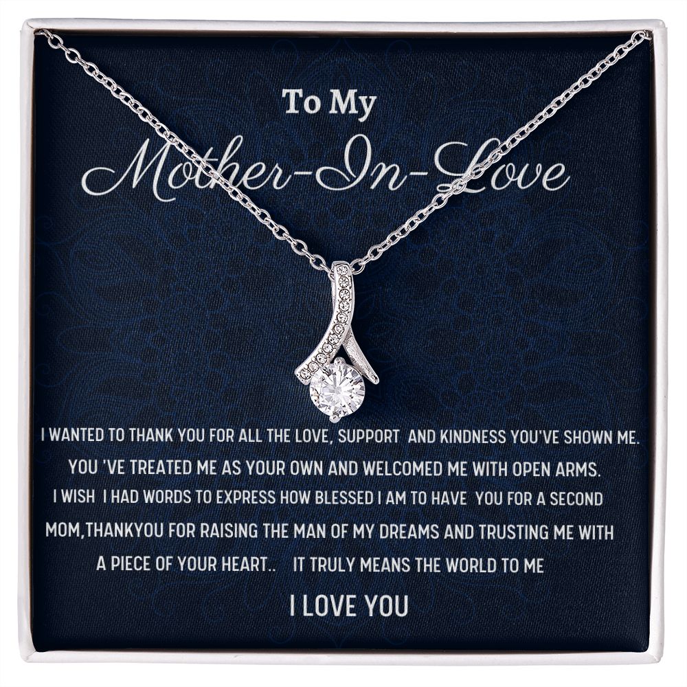 To My Mother In Love Alluring Beauty Necklace, Birthday Gift For Mother In Love, Husband's Mom Gift, Wedding Anniversary Gift, Women Gift, Meaningful Gift,  Retirement Gift From Daughter In Law.